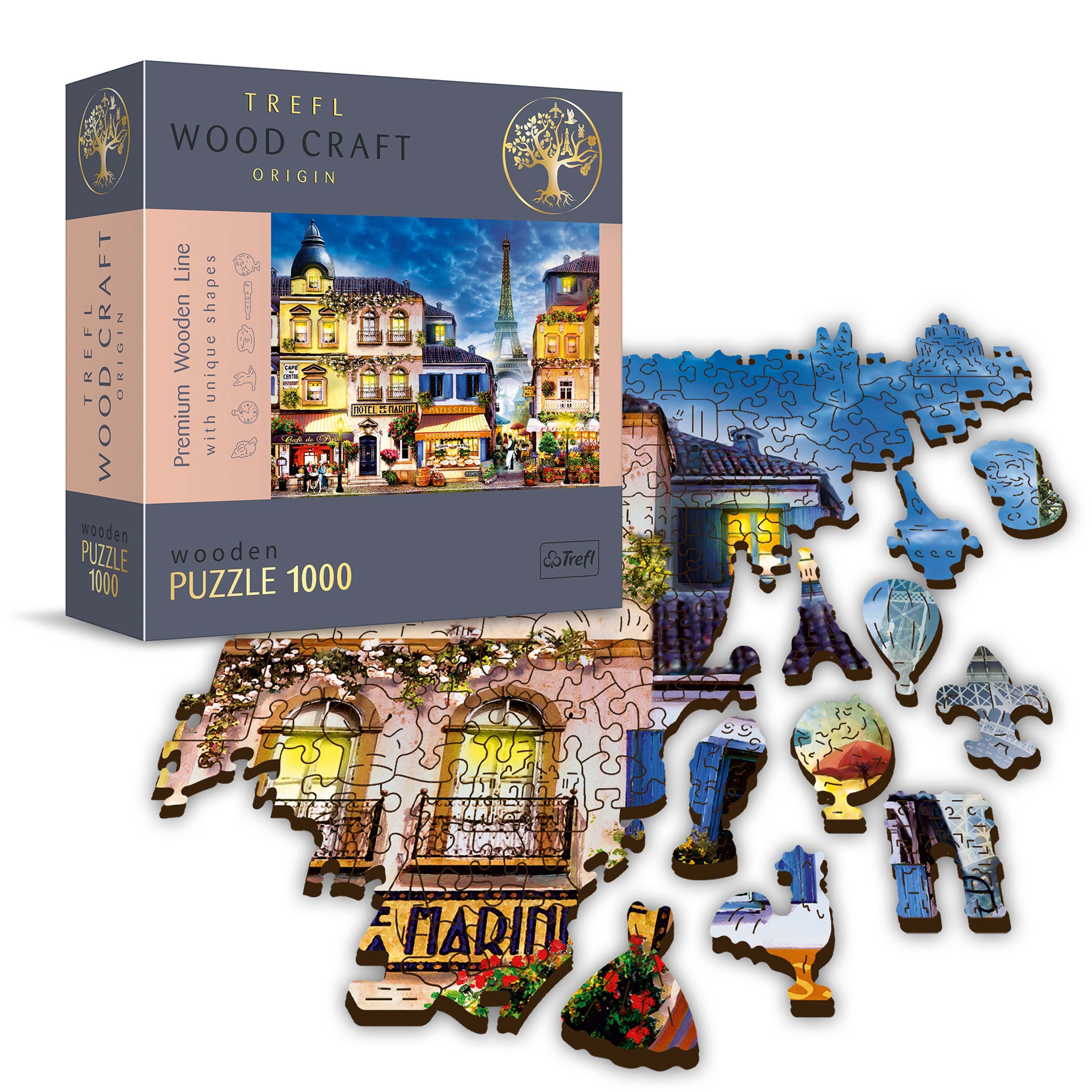 Trefl Wood Craft 1000 Piece Wooden Puzzle - French Alley