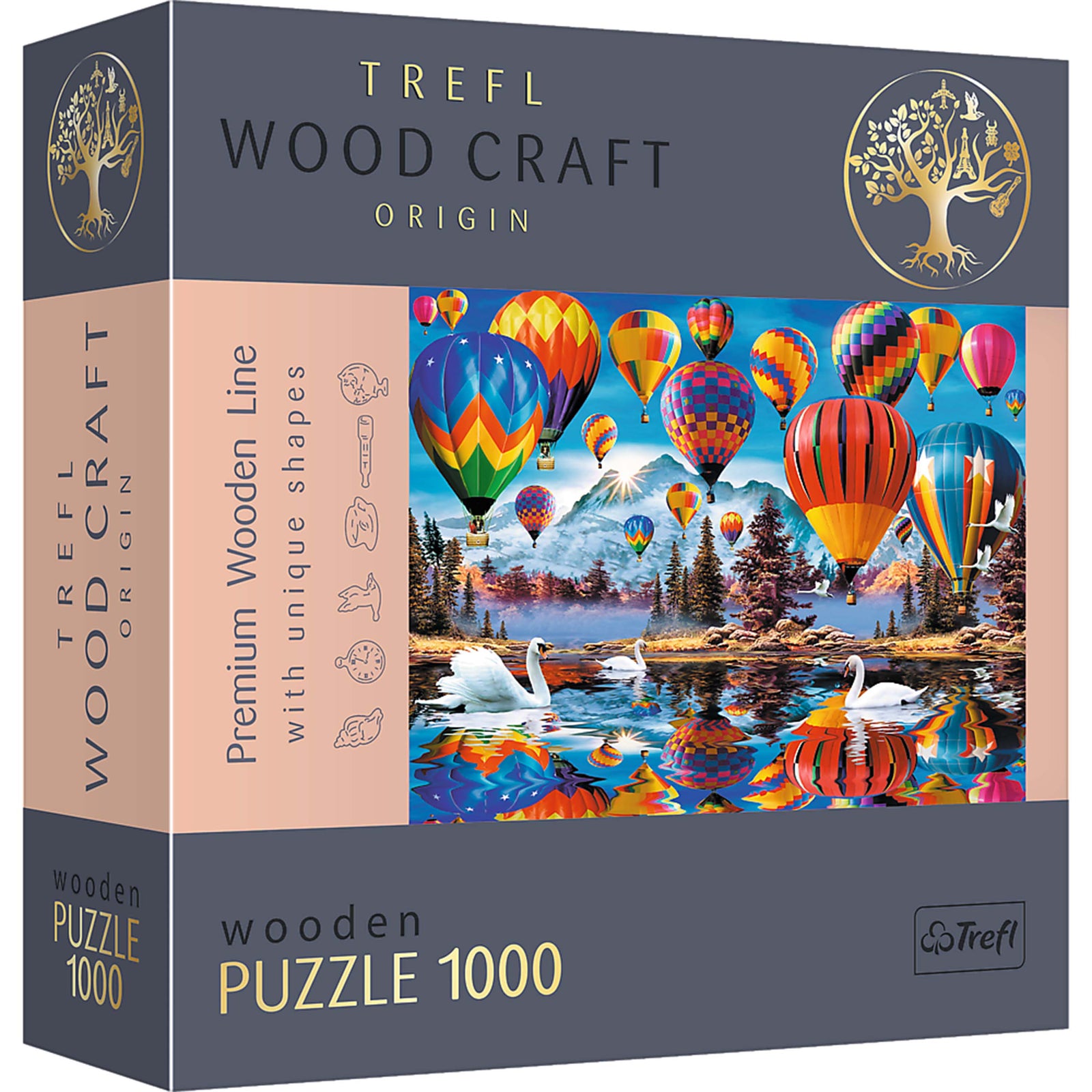 Trefl Wood Craft 1000 Piece Wooden Puzzle - Colorful Balloons