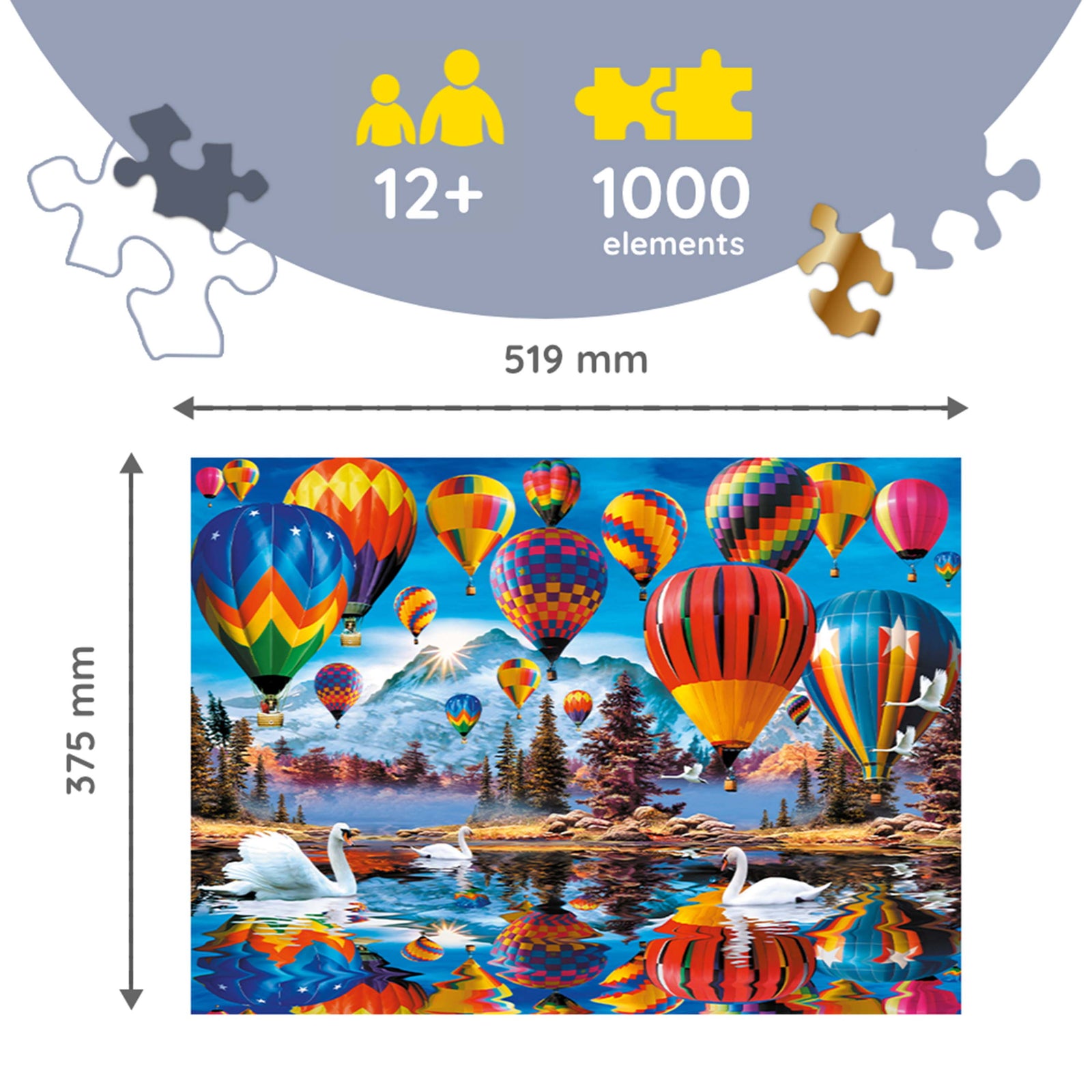 Trefl Wood Craft 1000 Piece Wooden Puzzle - Colorful Balloons