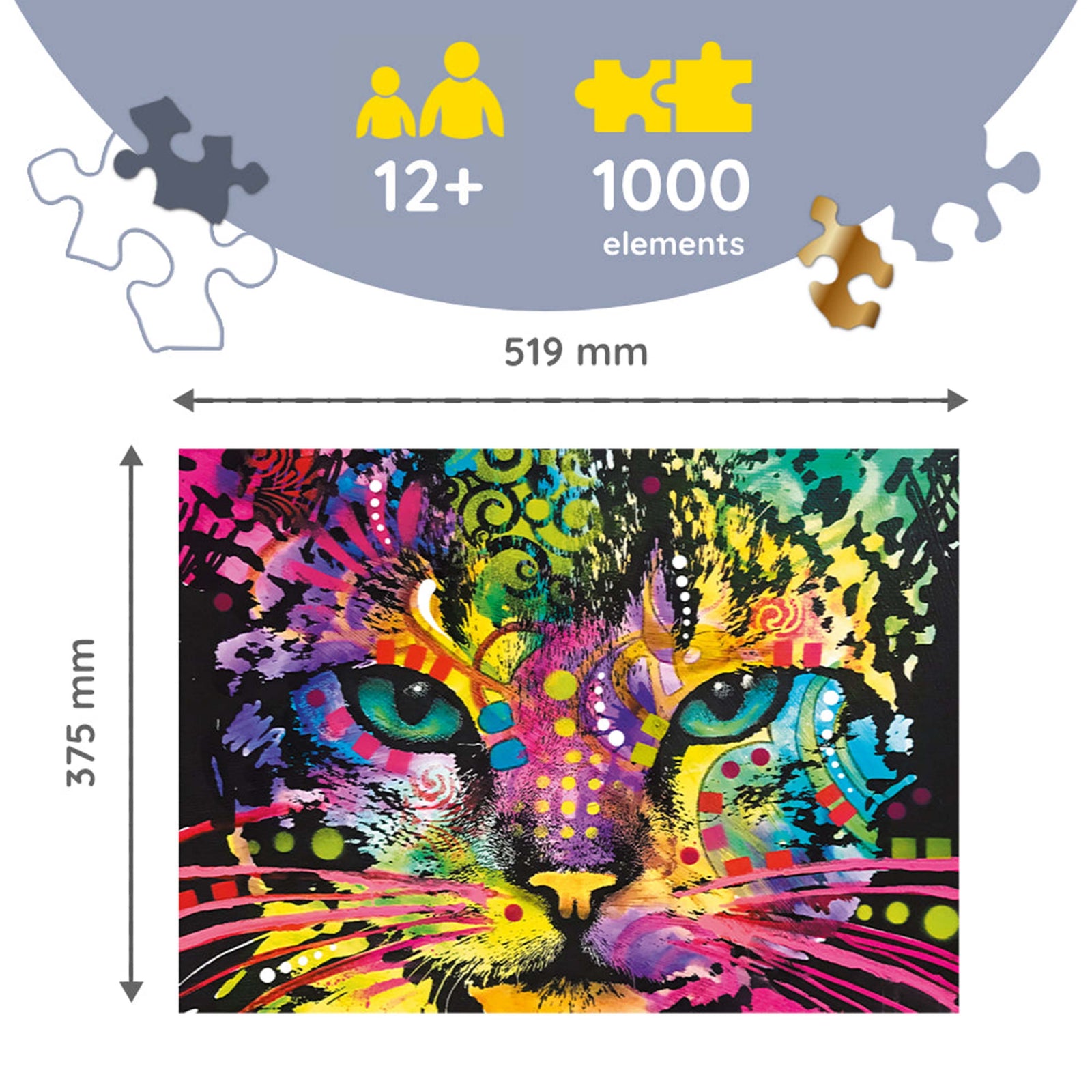 Trefl Wood Craft 1000 Piece Wooden Puzzle - Colorful Cat