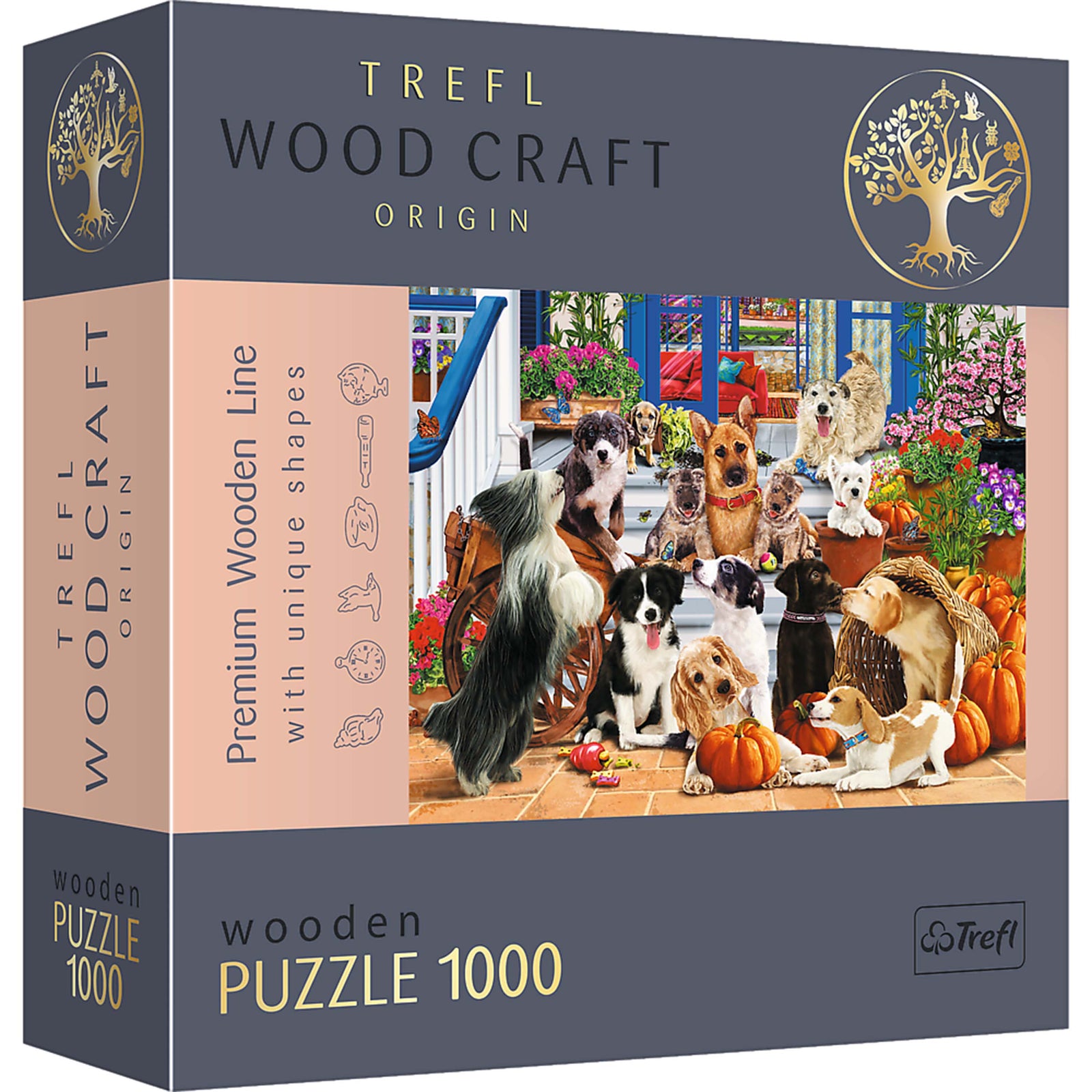 Trefl Wood Craft 1000 Piece Wooden Puzzle - Doggy Friendship