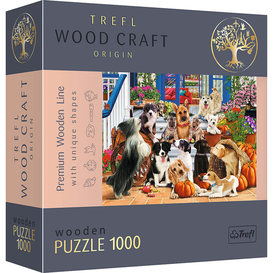 Trefl Wood Craft 1000 Piece Wooden Puzzle - Doggy Friendship