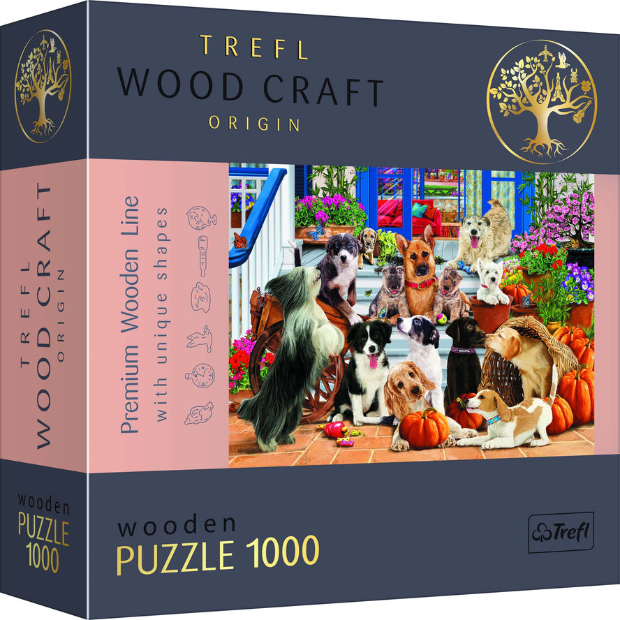 Trefl Wood Craft 1000 Piece Wooden Puzzle - Doggy Friendship