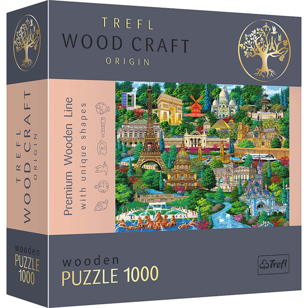 Trefl Wood Craft 1000 Piece Wooden Puzzle - France - Famous Places