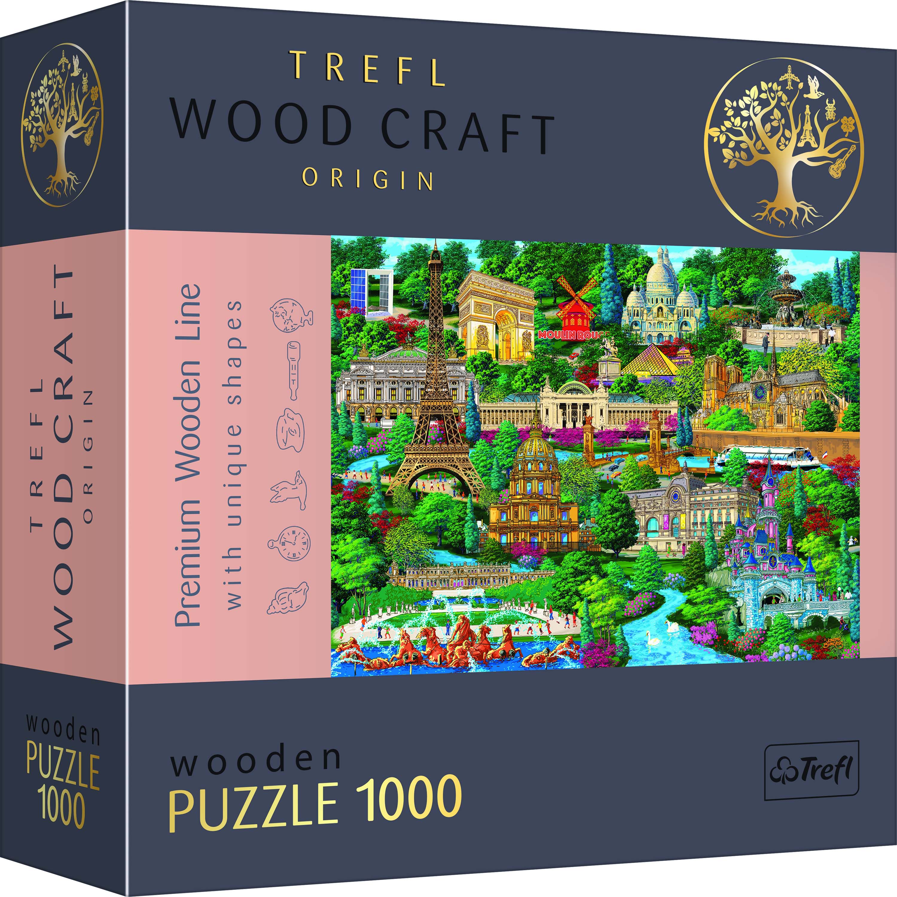 Trefl Wood Craft 1000 Piece Wooden Puzzle - France - Famous Places