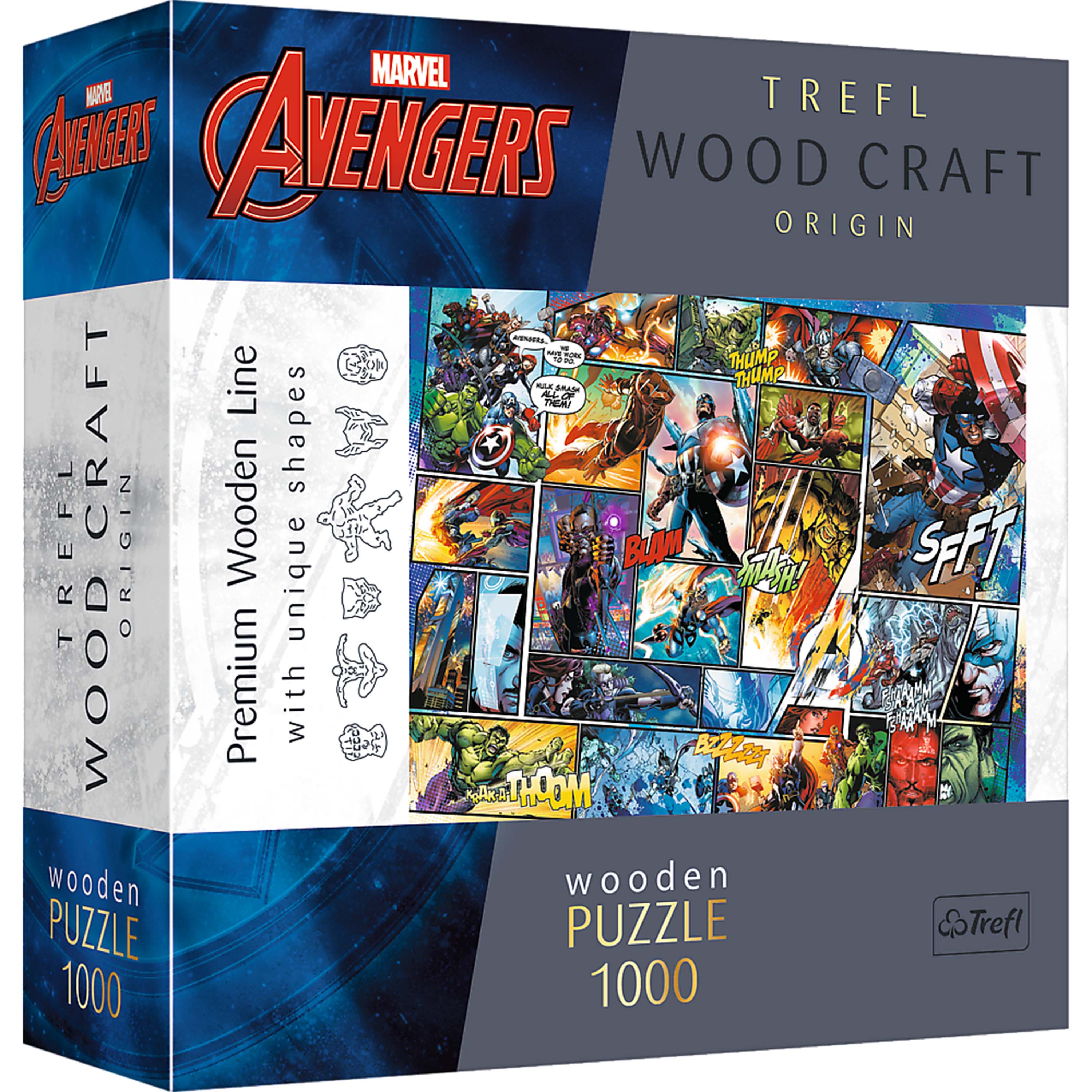 Trefl Wood Craft 1000 Piece Wooden Puzzle - Marvel Comic Universe