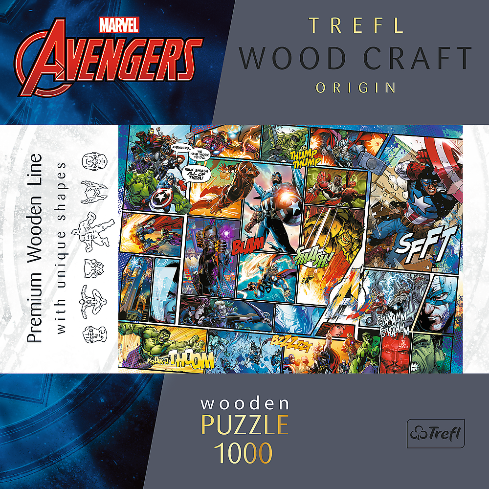 Trefl Wood Craft 1000 Piece Wooden Puzzle - Marvel Comic Universe – Trefl  USA