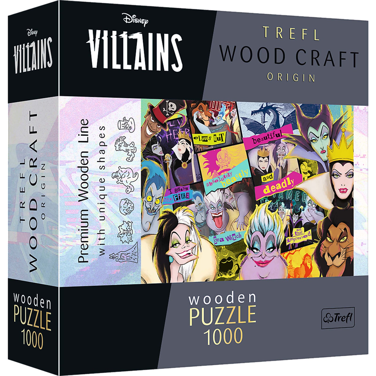 Trefl Wood Craft 1000 Piece Wooden Puzzle - Disney's Villains