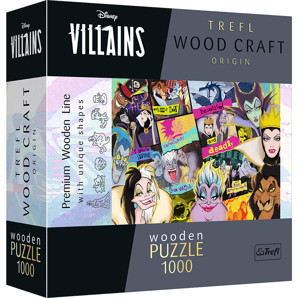 Trefl Wood Craft 1000 Piece Wooden Puzzle - Disney's Villains