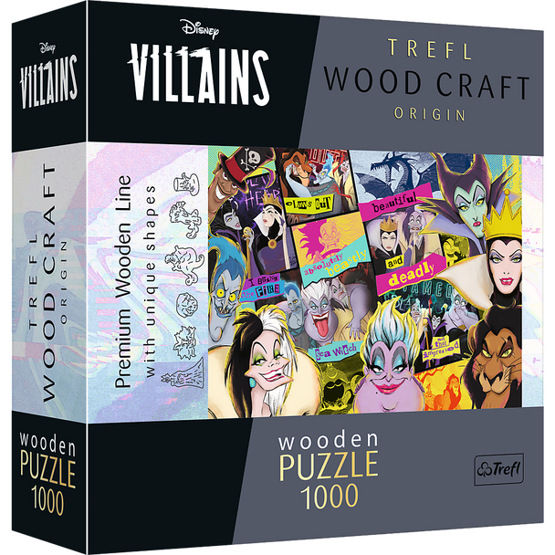 Trefl Wood Craft 1000 Piece Wooden Puzzle - Disney's Villains