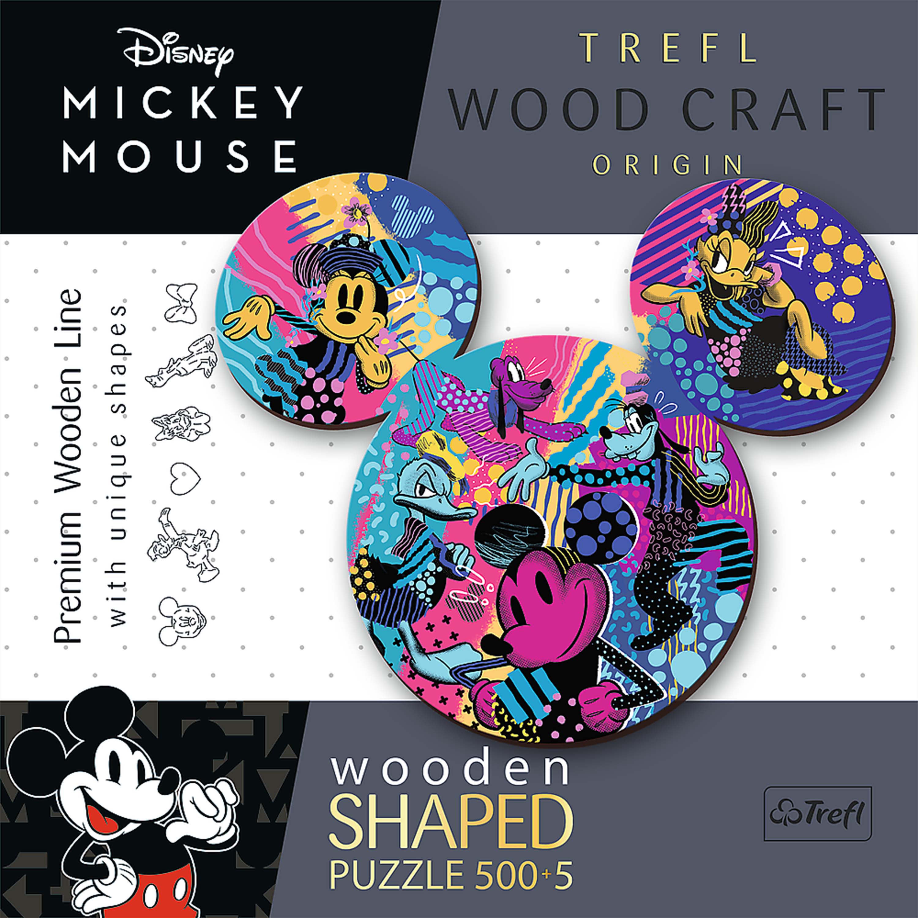 Trefl Wood Craft 500 +5 Piece Wooden Puzzle - Disney's Mickey Mouse