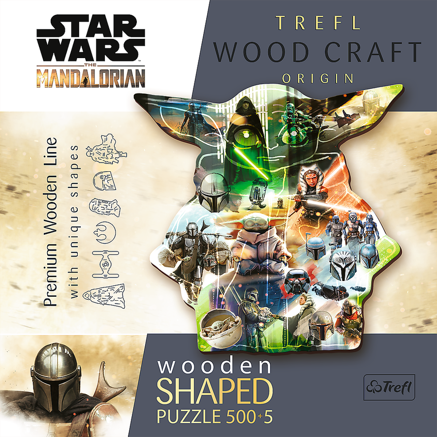 Trefl Wood Craft 500 + 5 Piece Wooden Puzzle - Stars Wars - The Mysterious Grogu