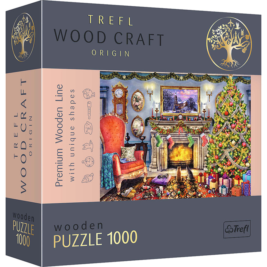 Trefl Wood Craft 1000 Piece Wooden Puzzle - By The Fireplace