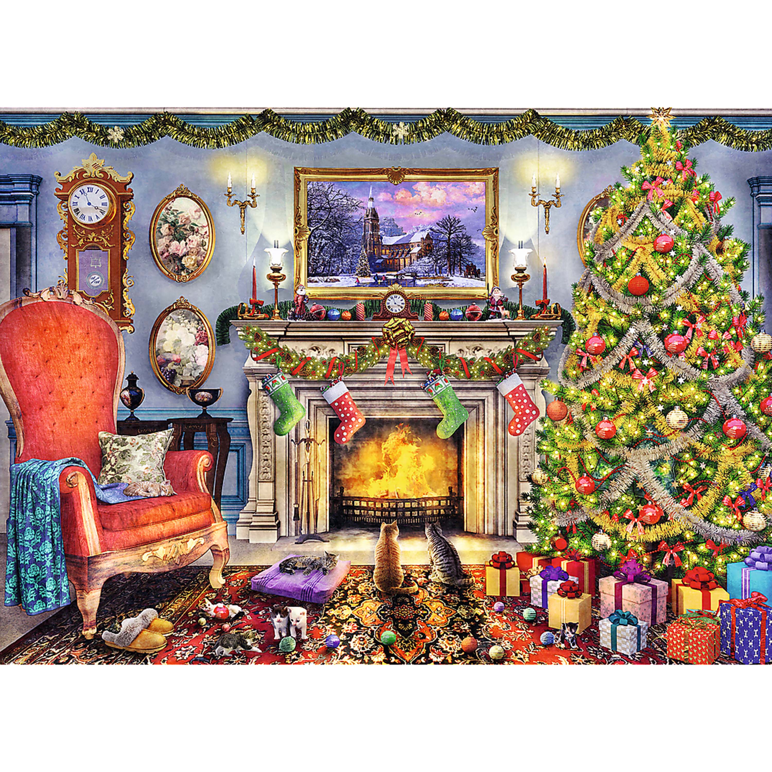 Trefl Wood Craft 1000 Piece Wooden Puzzle - By The Fireplace