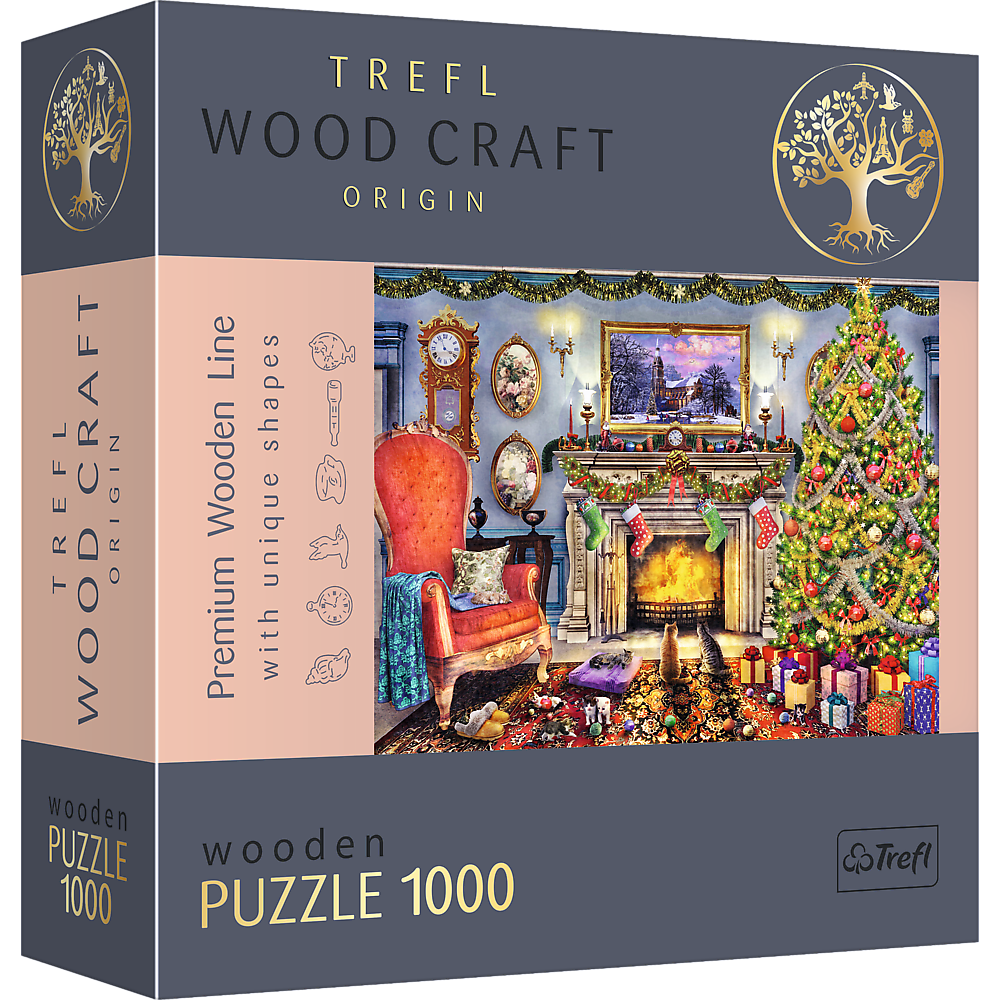 Trefl Wood Craft 1000 Piece Wooden Puzzle - By The Fireplace