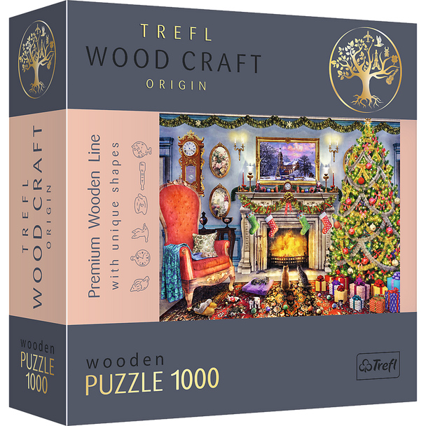 Trefl Wood Craft 1000 Piece Wooden Puzzle - By The Fireplace