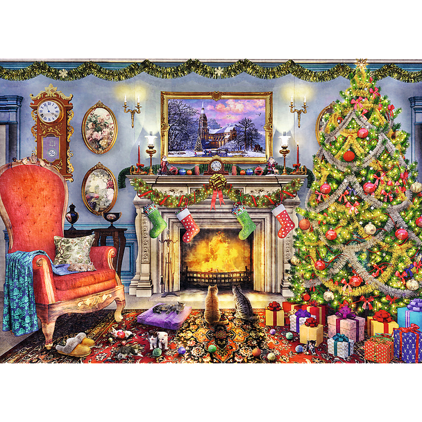 Trefl Wood Craft 1000 Piece Wooden Puzzle - By The Fireplace