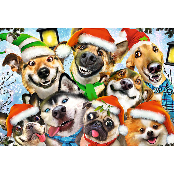 Trefl Wood Craft 501 Piece Wooden Puzzle - Festive Dogs