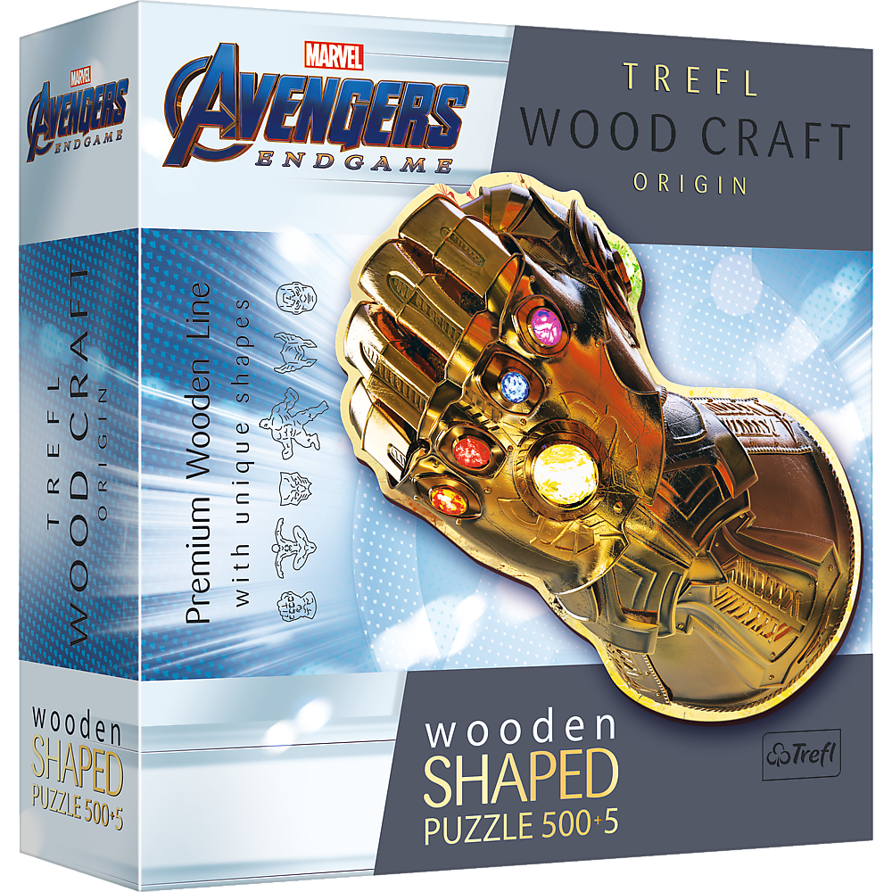 Trefl Wood Craft 500 + 5 Piece Wooden Puzzle - Marvel - Infinity Gauntlet