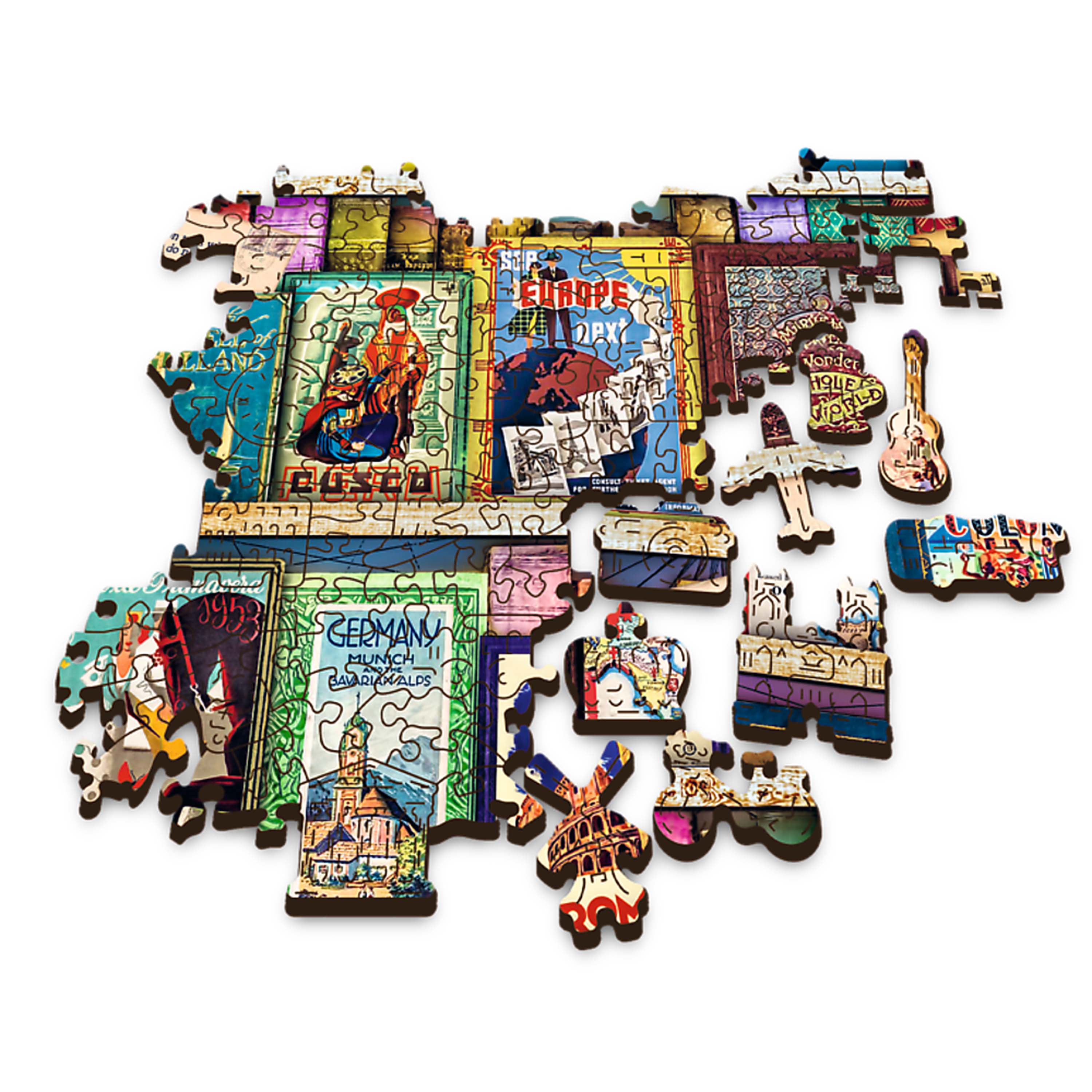 Trefl Wood Craft 1000 Piece Wooden Puzzle - World Travel Guides