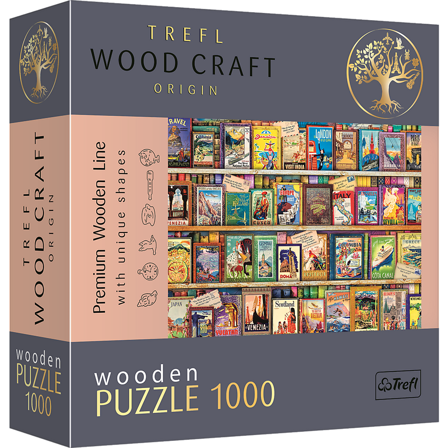 Trefl Wood Craft 1000 Piece Wooden Puzzle - World Travel Guides