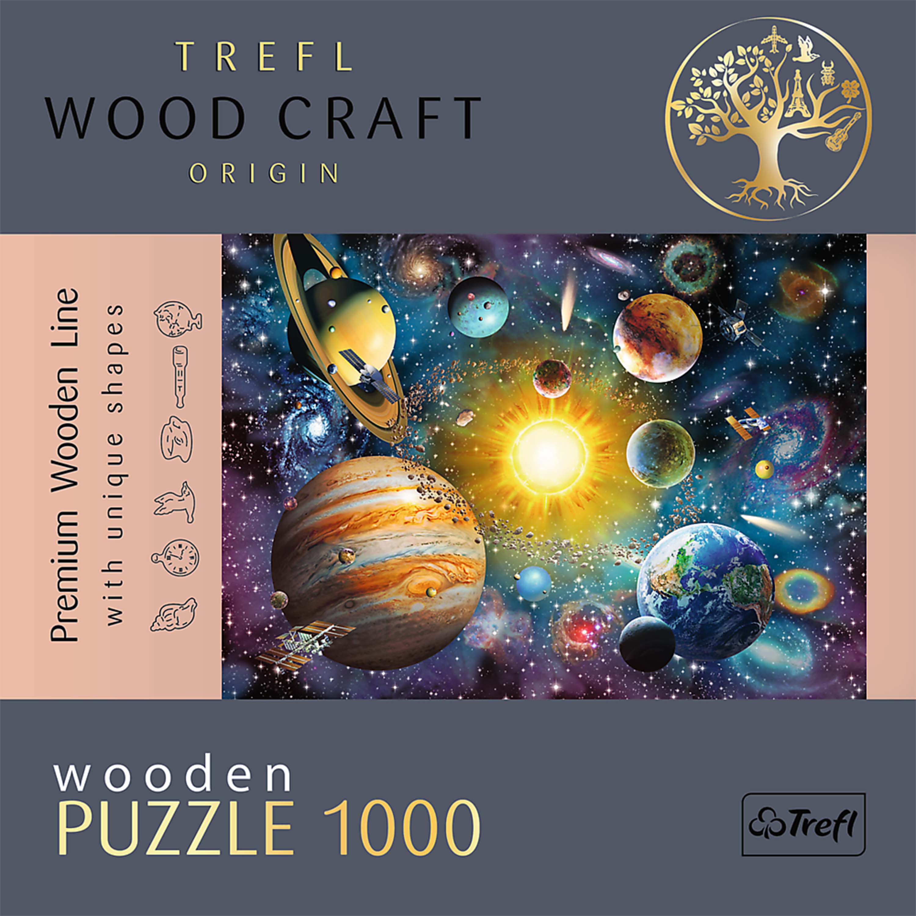 Trefl Wood Craft 1000 Piece Wooden Puzzle - Journey Through the Solar System