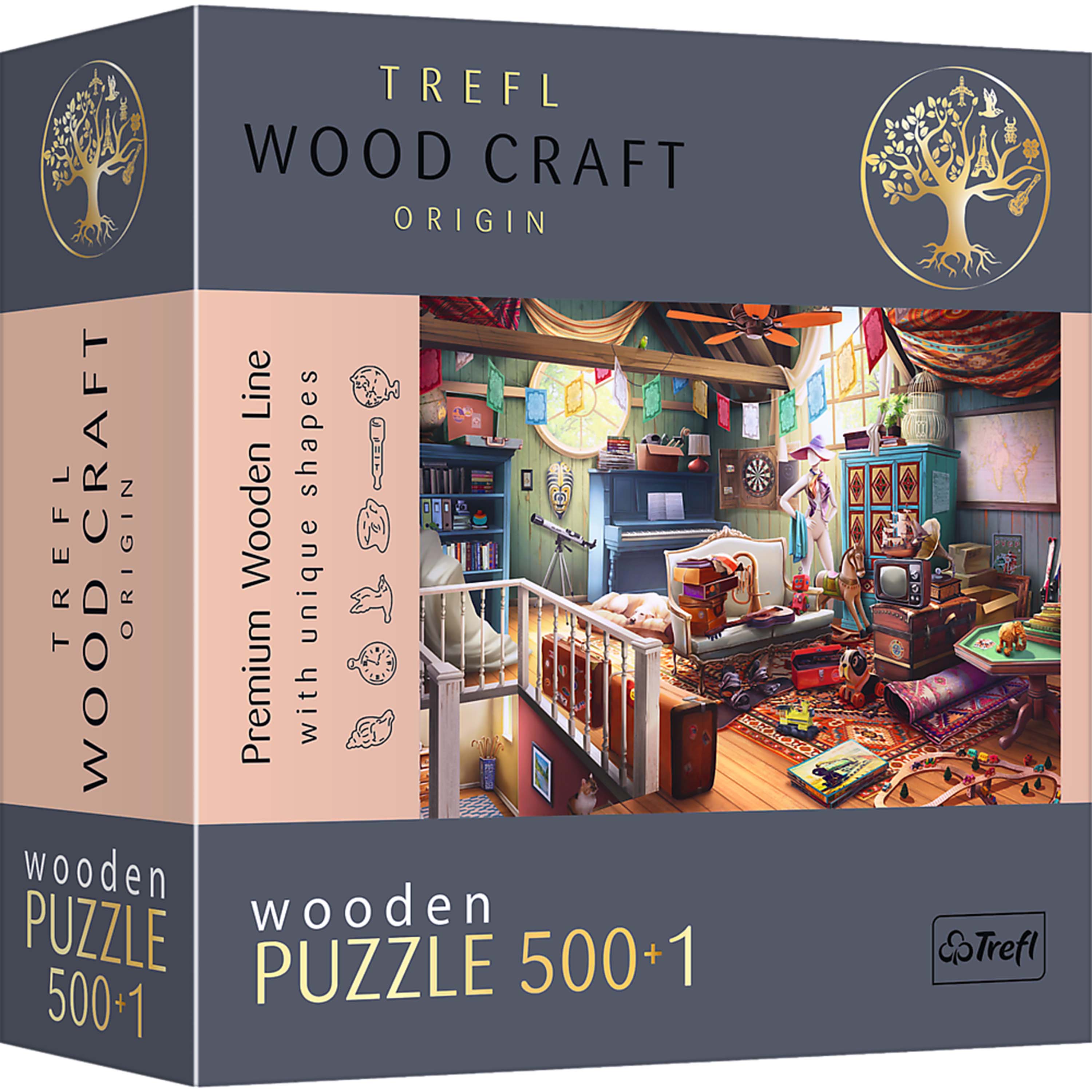 Trefl Wood Craft 501 Piece Wooden Puzzle - Treasures in the Attic