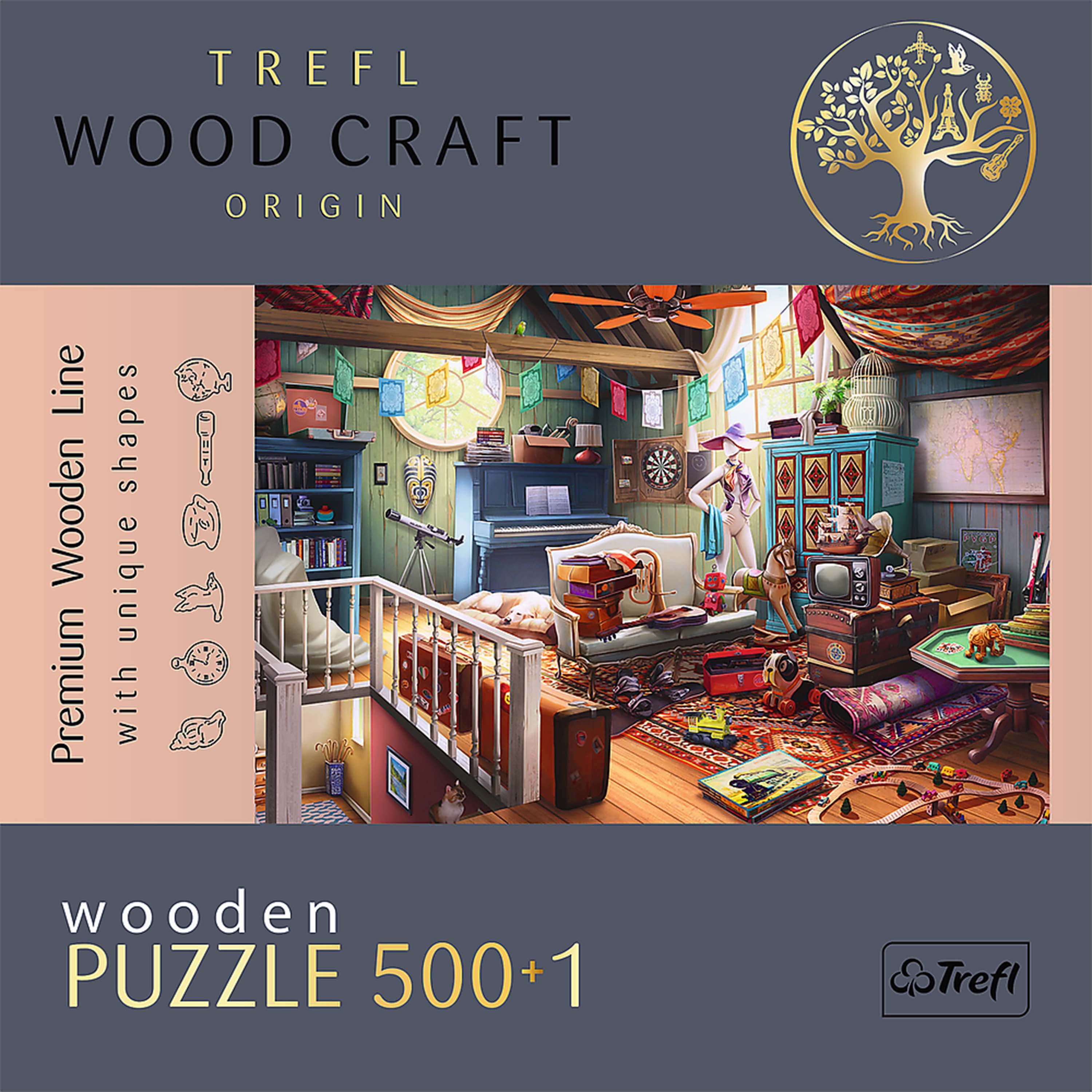 Trefl Wood Craft 501 Piece Wooden Puzzle - Treasures in the Attic