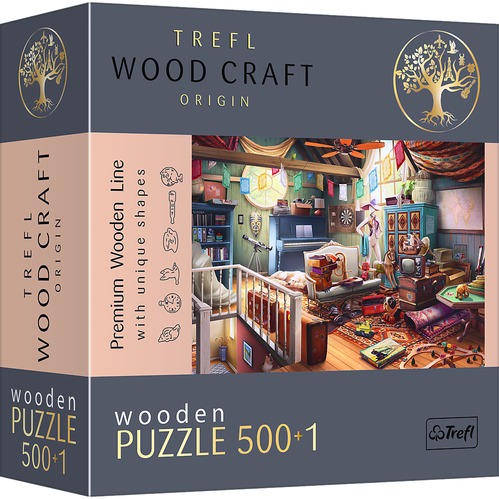 Trefl Wood Craft 501 Piece Wooden Puzzle - Treasures in the Attic