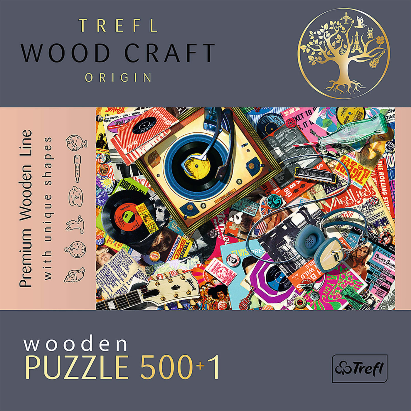 Trefl Wood Craft 501 Piece Wooden Puzzle - In the World of Music