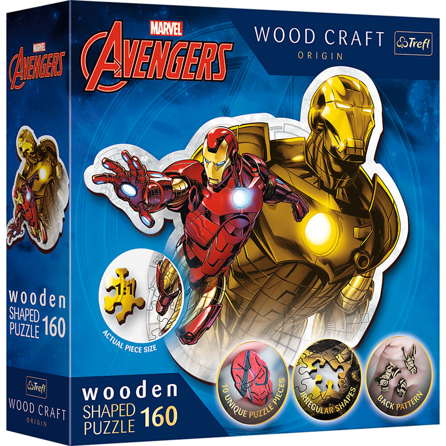 Trefl Wood Craft 160 Piece Wooden Puzzle - Marvel Brave Iron Man