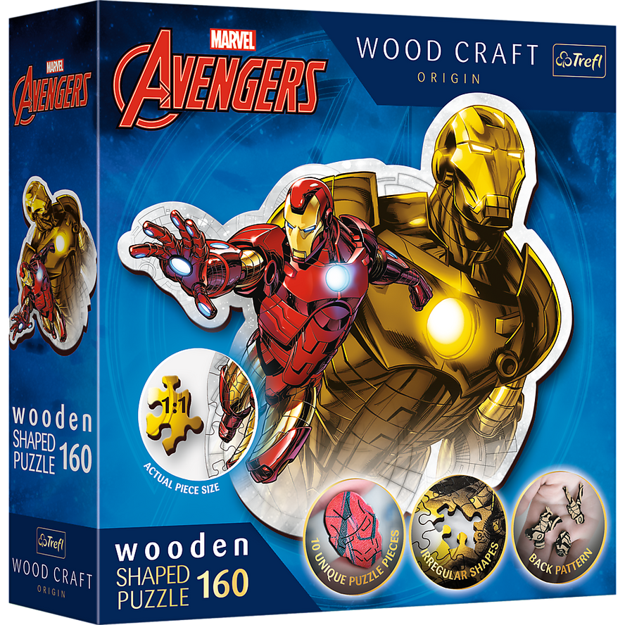 Trefl Wood Craft 160 Piece Wooden Puzzle - Marvel Brave Iron Man
