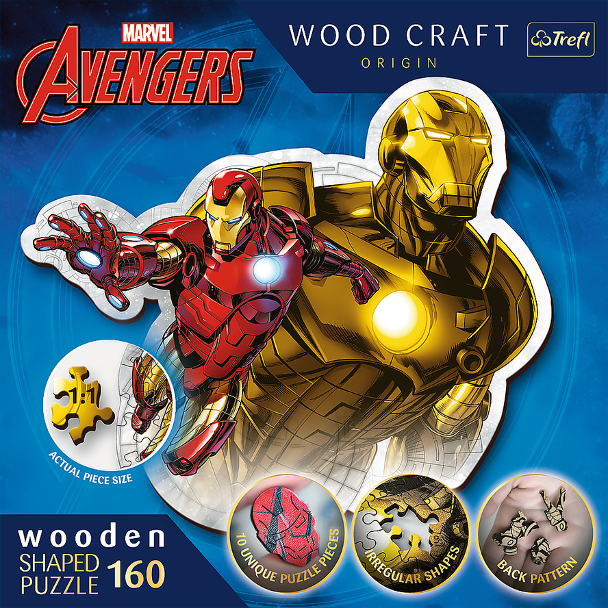 Trefl Wood Craft 160 Piece Wooden Puzzle - Marvel Brave Iron Man