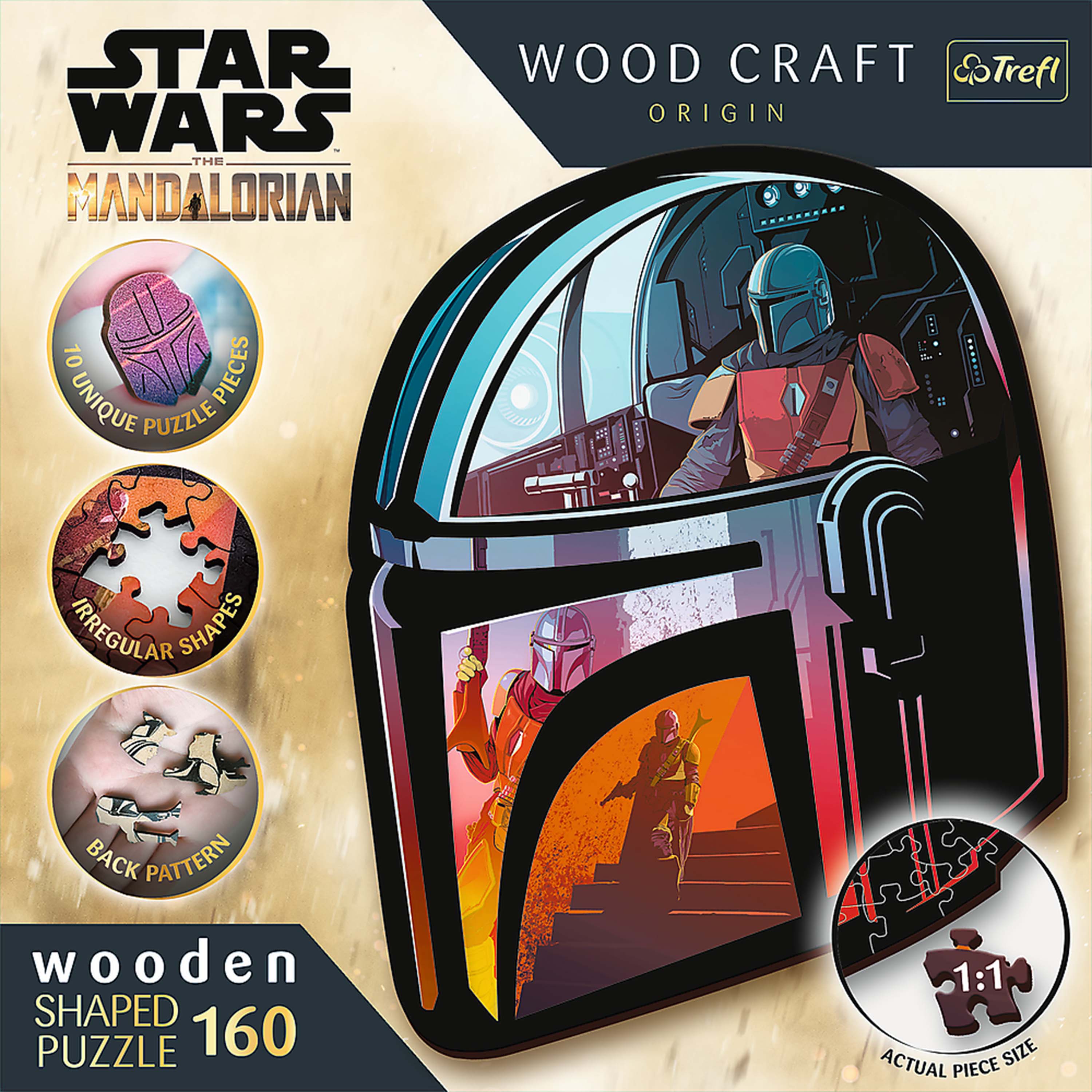 Trefl Wood Craft 160 Piece Wooden Puzzle - Star Wars - The Mandalorian