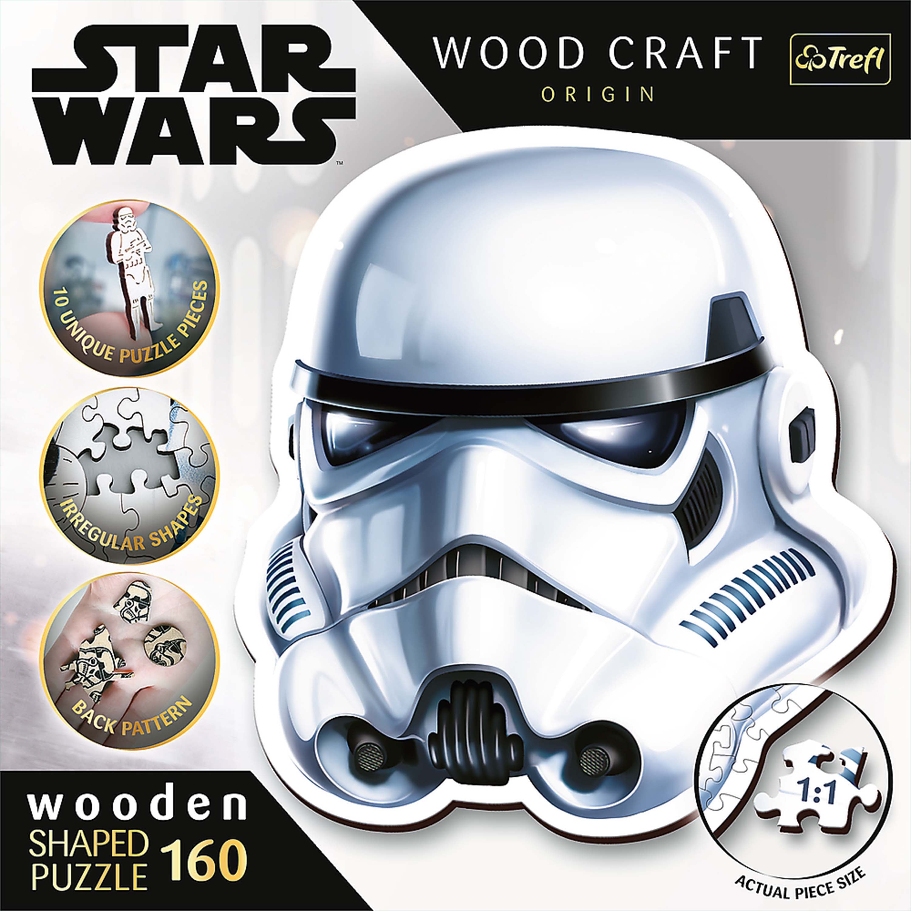 Trefl Wood Craft 160 Piece Wooden Puzzle - Star Wars - Stormtrooper's Helmet