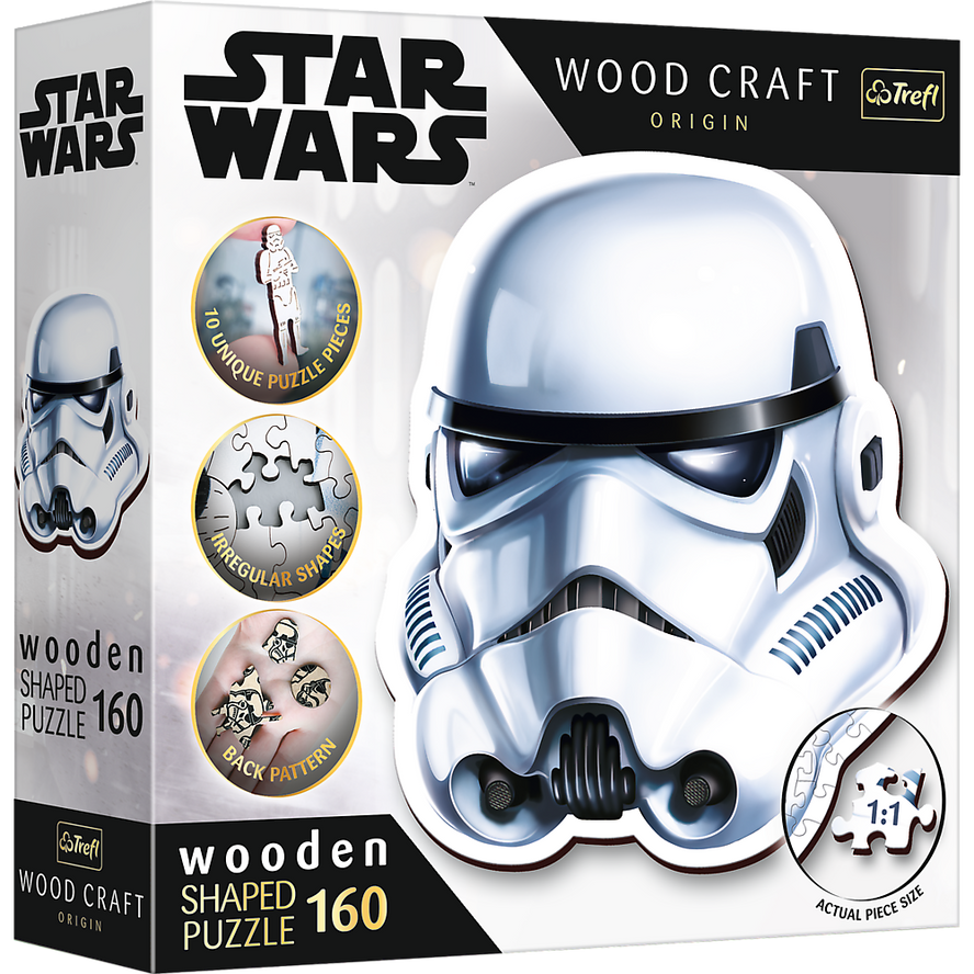 Trefl Wood Craft 160 Piece Wooden Puzzle - Star Wars - Stormtrooper's Helmet