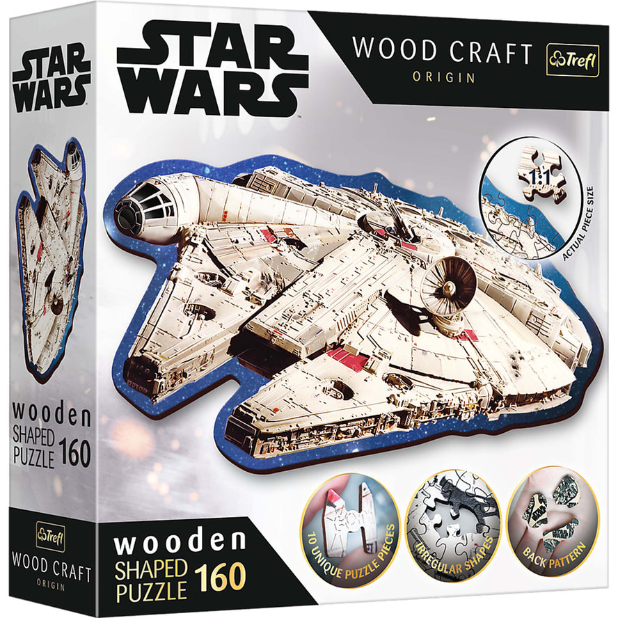 Trefl Wood Craft 160 Piece Wooden Puzzle - Star Wars - Millennium Falcon