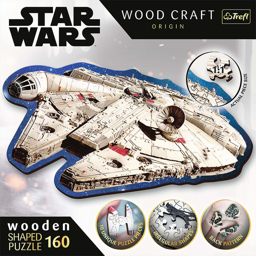 Trefl Wood Craft 160 Piece Wooden Puzzle - Star Wars - Millennium Falcon