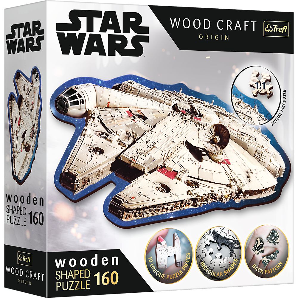 Trefl Wood Craft 160 Piece Wooden Puzzle - Star Wars - Millennium Falcon