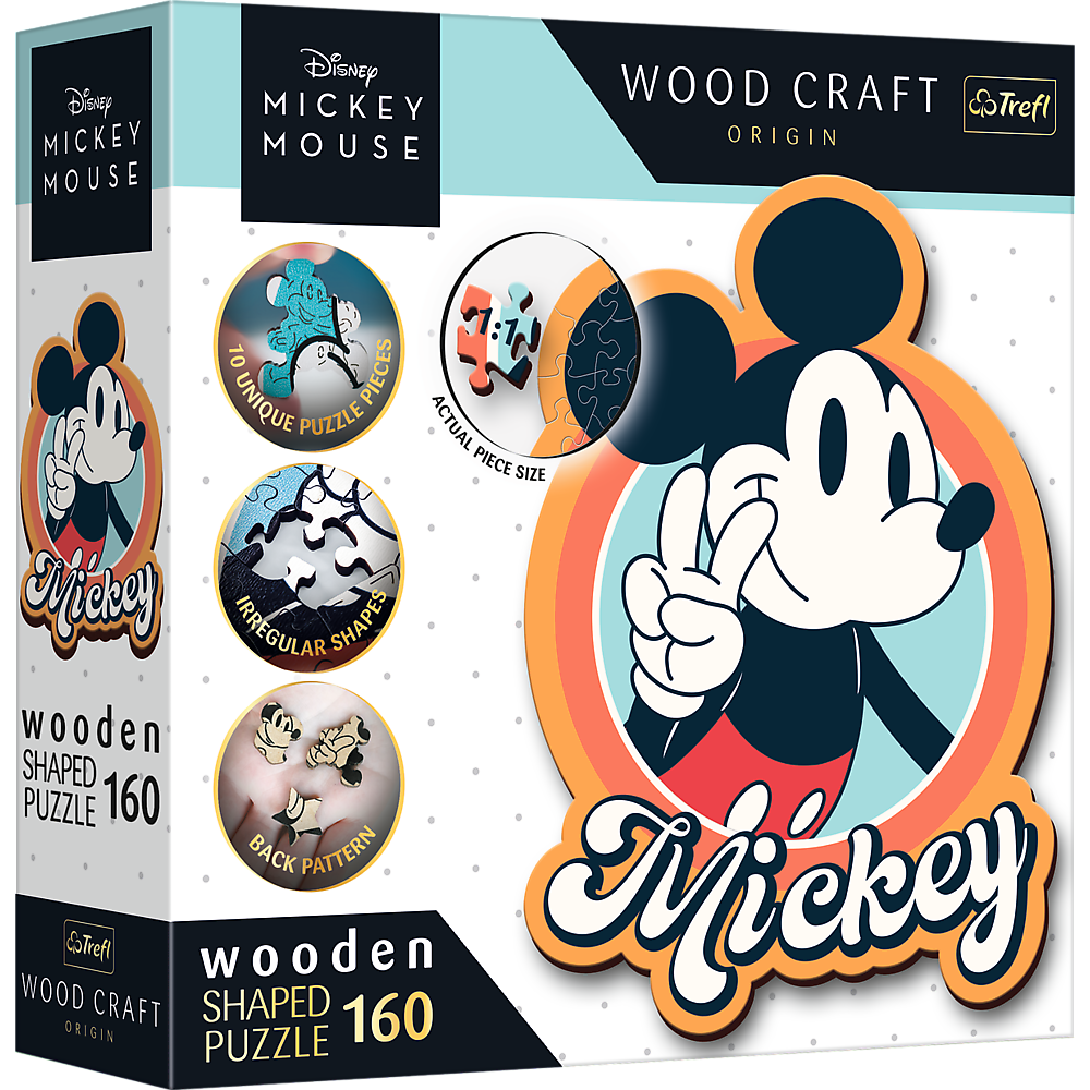 Trefl Wood Craft 160 Piece Wooden Puzzle - Disney's Mickey Mouse