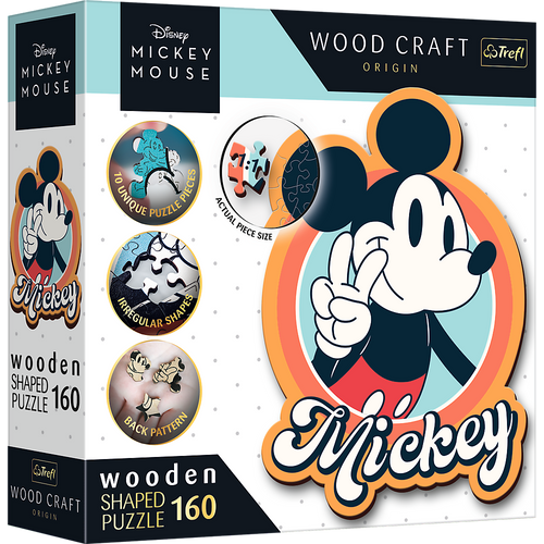 Trefl Wood Craft 160 Piece Wooden Puzzle - Disney's Mickey Mouse