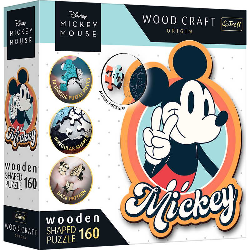 Trefl Wood Craft 160 Piece Wooden Puzzle - Disney's Mickey Mouse
