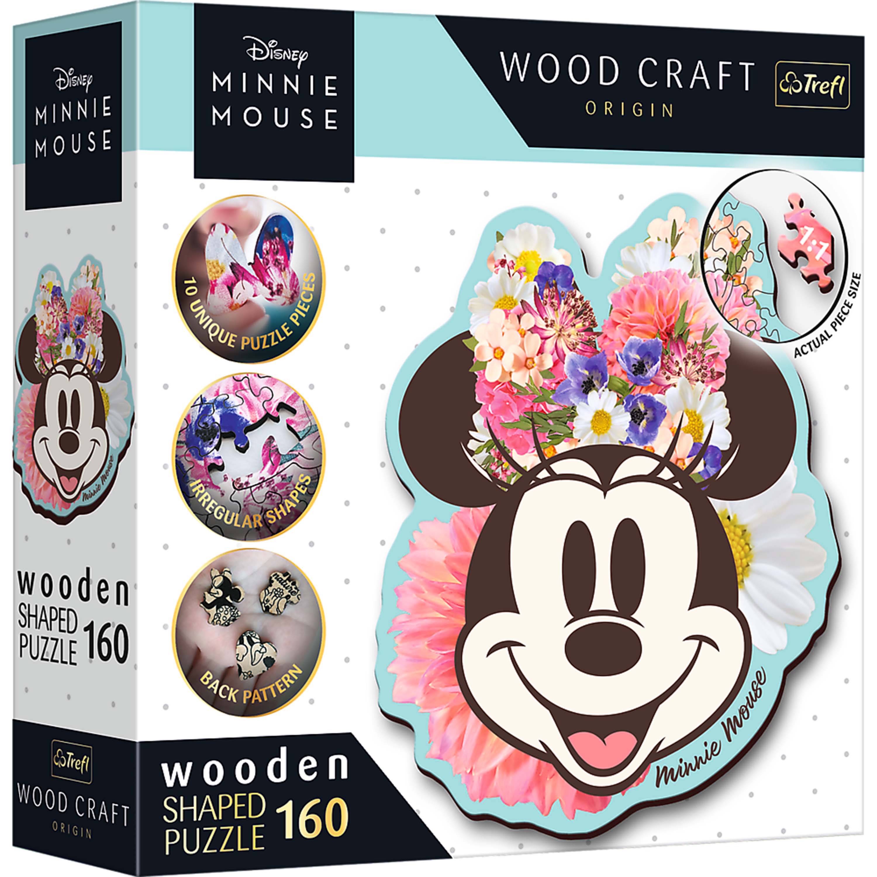 Trefl Wood Craft 160 Piece Wooden Puzzle - Disney's Stylish Minnie Mouse