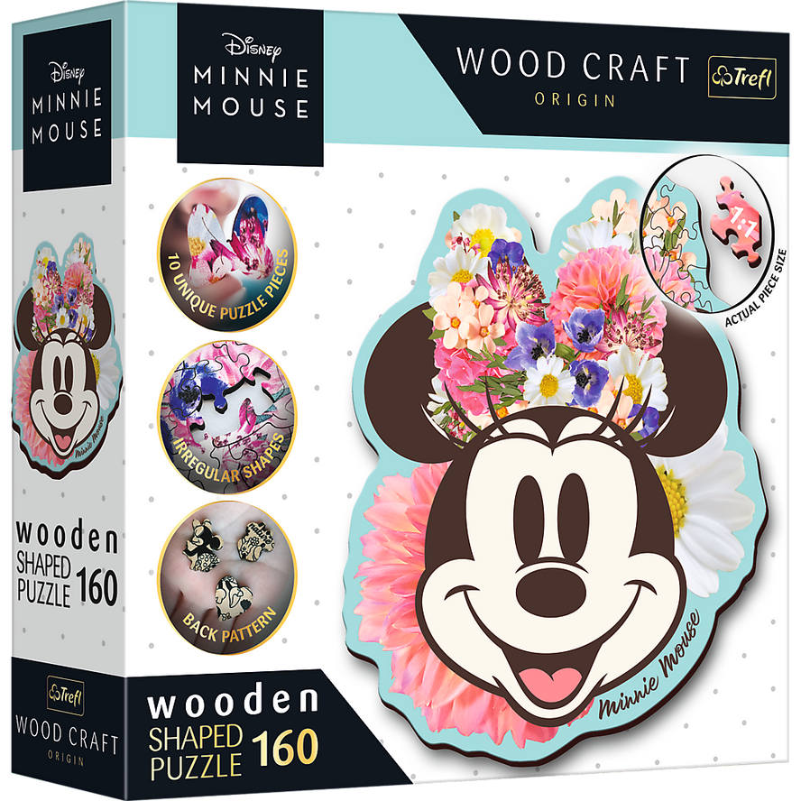 Trefl Wood Craft 160 Piece Wooden Puzzle - Disney's Stylish Minnie Mouse