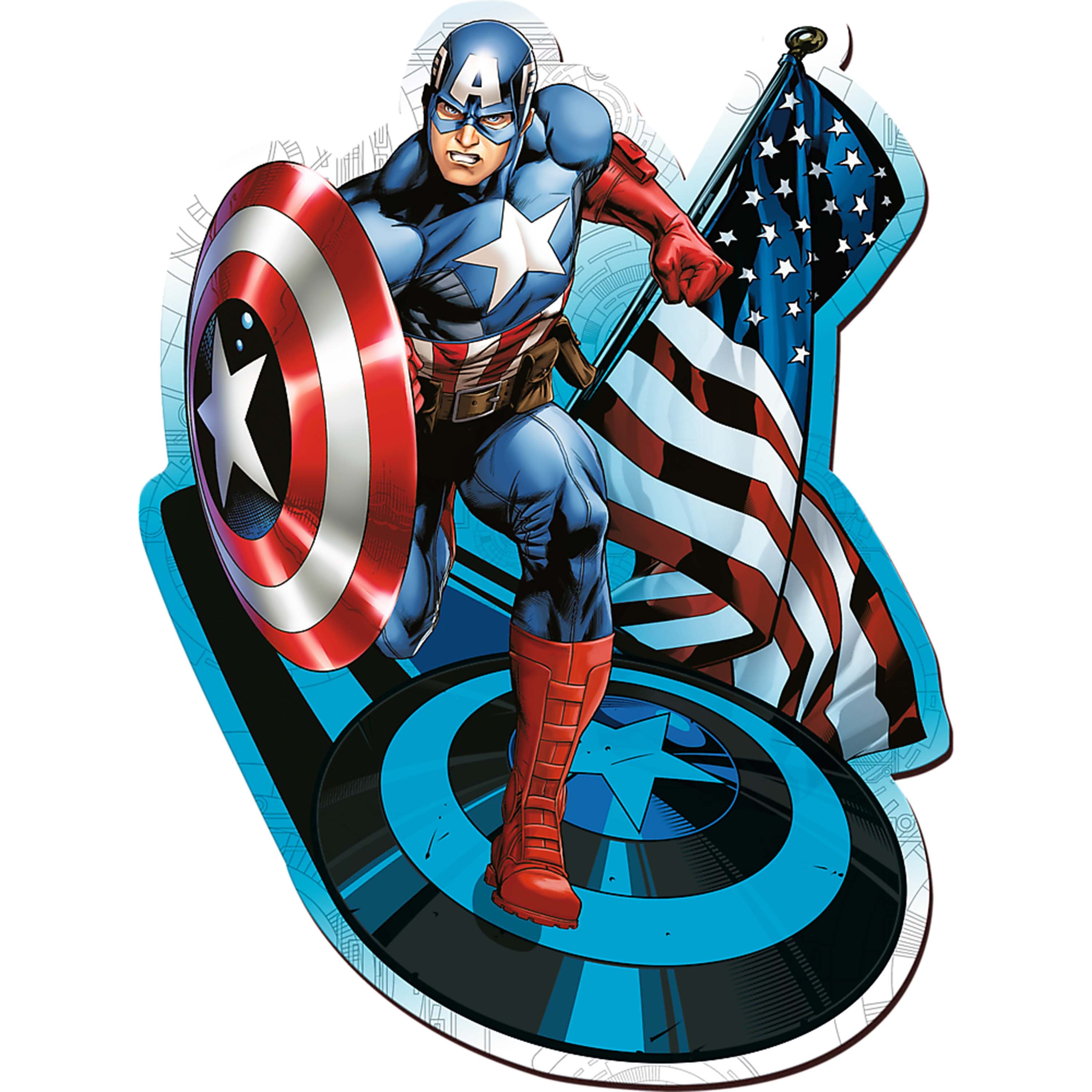 Trefl Wood Craft 160 Piece Wooden Puzzle - Marvel - Fearless Captain America