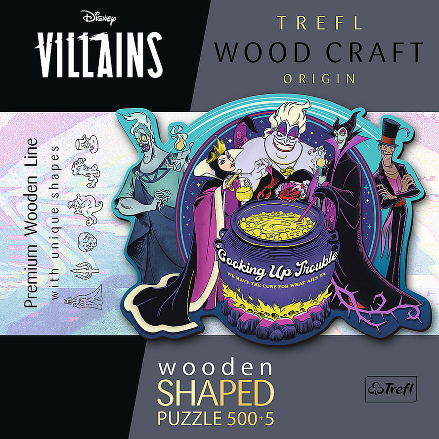 Trefl Wood Craft 500 +5 Piece Wooden Puzzle - Disney's Villains