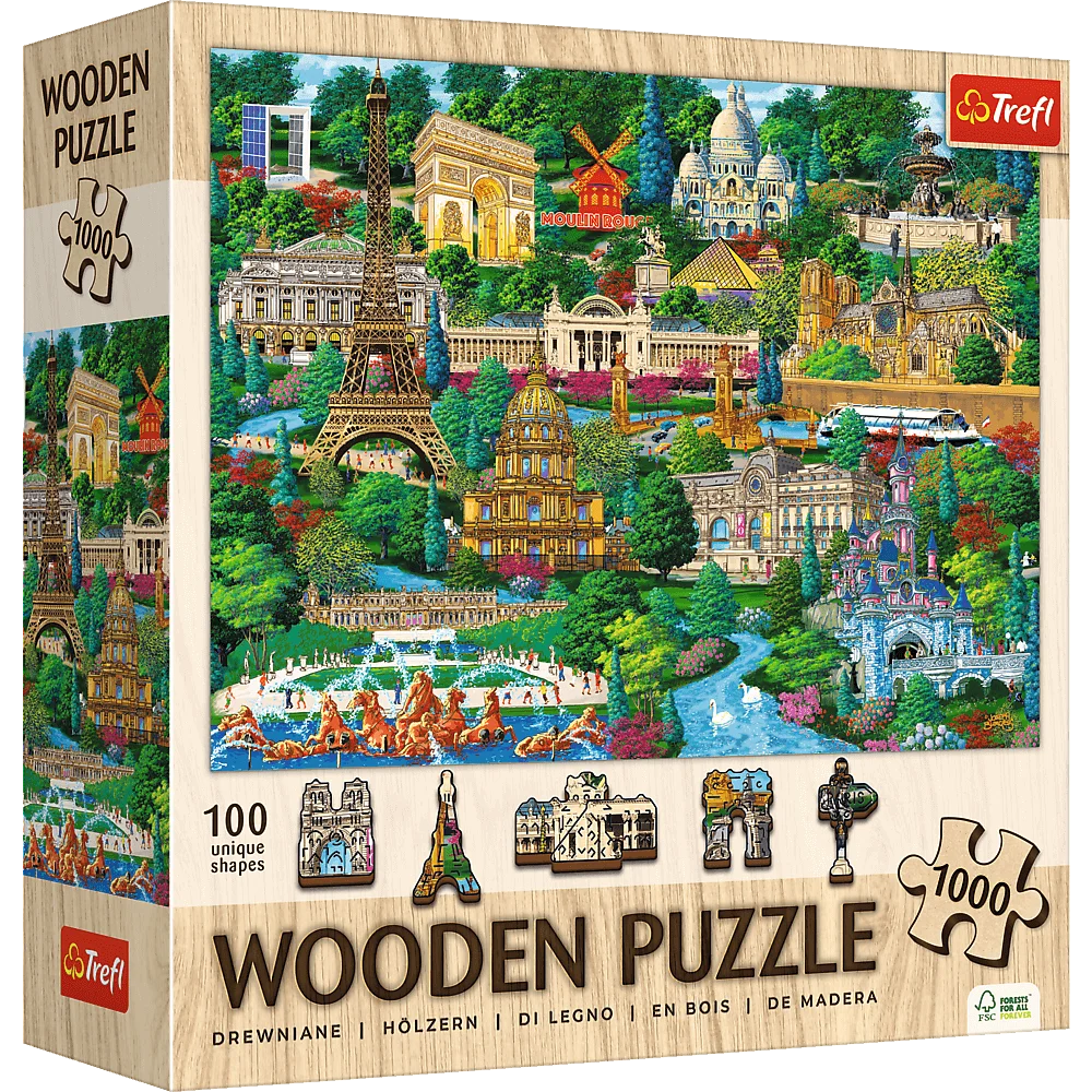 Trefl Wood France - Famous Places 1000 Piece Wooden Puzzle