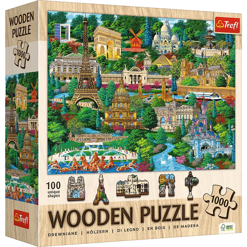 Trefl Wood France - Famous Places 1000 Piece Wooden Puzzle