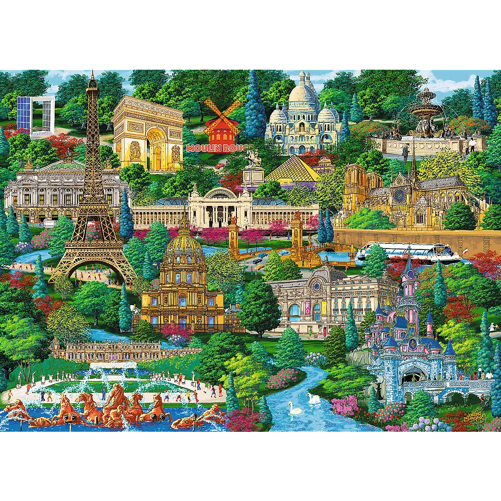 Trefl Wood France - Famous Places 1000 Piece Wooden Puzzle