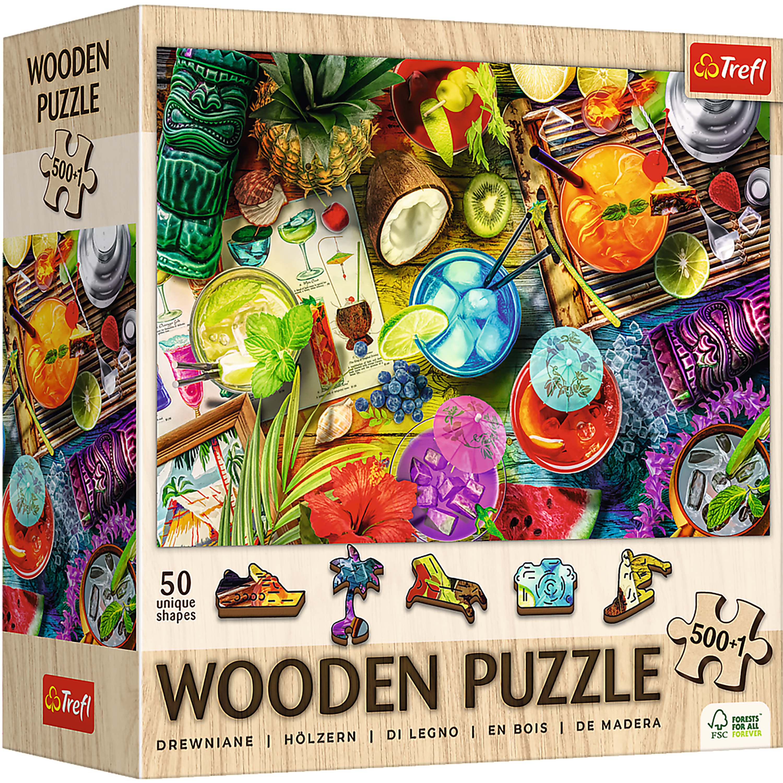 Trefl Wood Colorful Cocktails 500+1 Wooden Puzzle